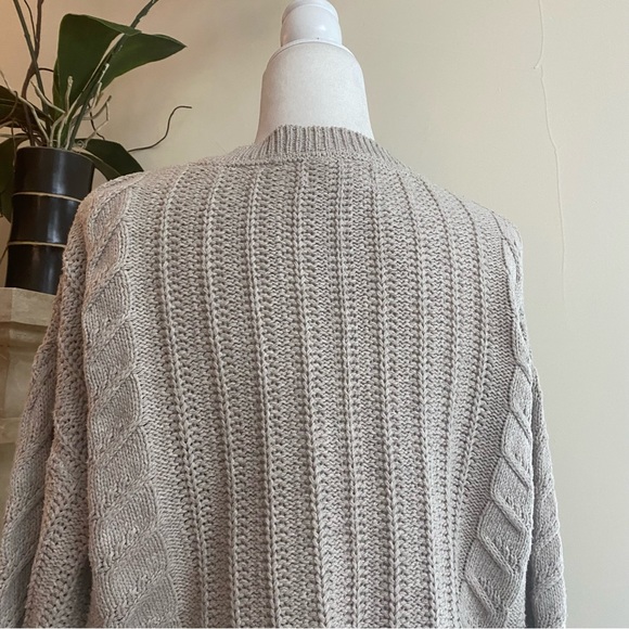 Cupcakes and Cashmere Beige Button Front V Neck Womens Size XL Chunky Cardigan - Picture 7 of 14